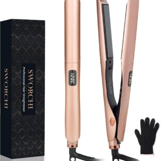 Glätteisen Locken und Glätten 2 in 1 SWORCHI Haarglätter Lockenstab Rosa