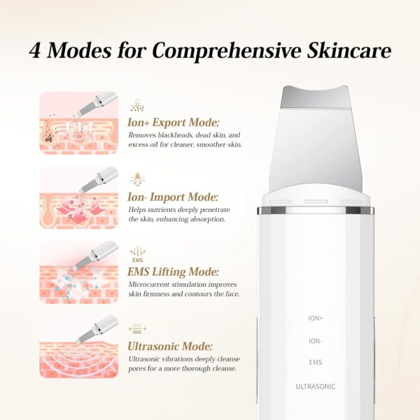 Ultraschallpeelinggerät ANLAN Skin Scrubber,Ultraschall-Peeling Weiß - Image 3