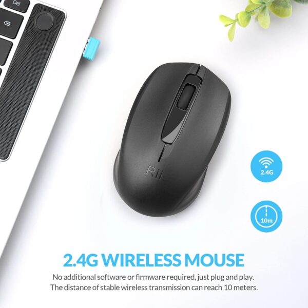 Rii Maus kabellos, 2.4G Funkmaus mit USB Empfänger(befindet Sich im Akkufach... - Image 2