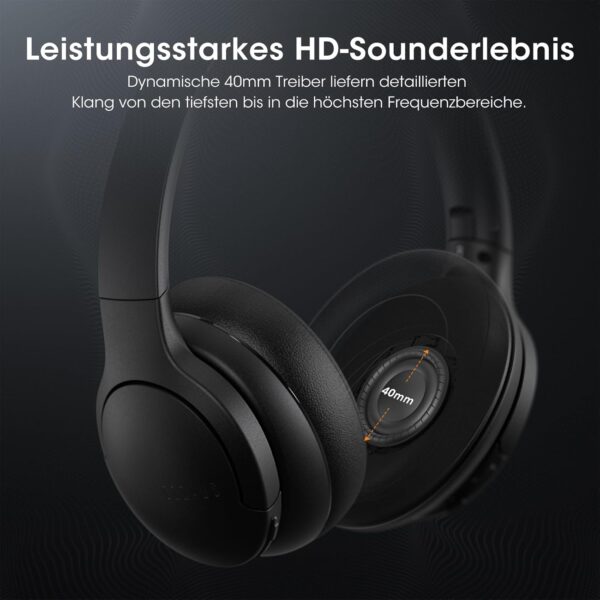 DOQAUS Bluetooth Kopfhörer Over-Ear,90 Std Kabellos Schwarz - Image 5