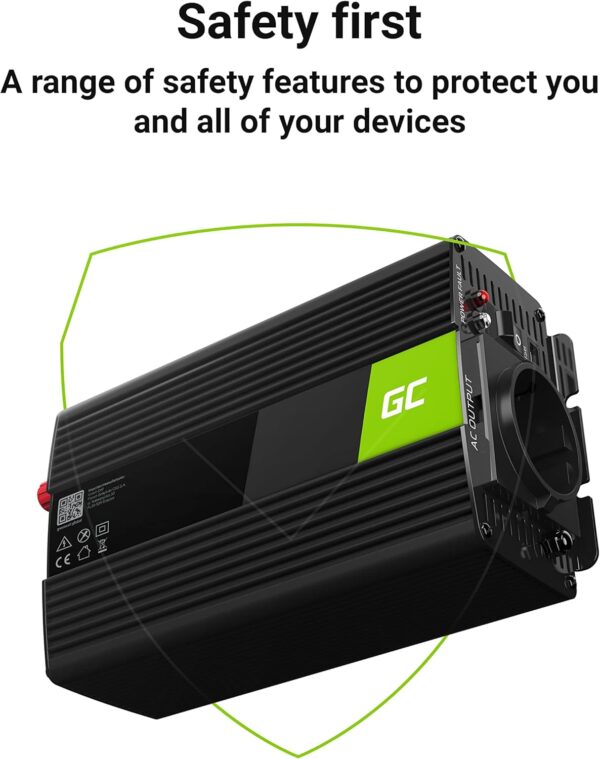 Green Cell® 300W/600W 12V auf 230V Sine Wave Volt kfz 12V, 300W - Image 8