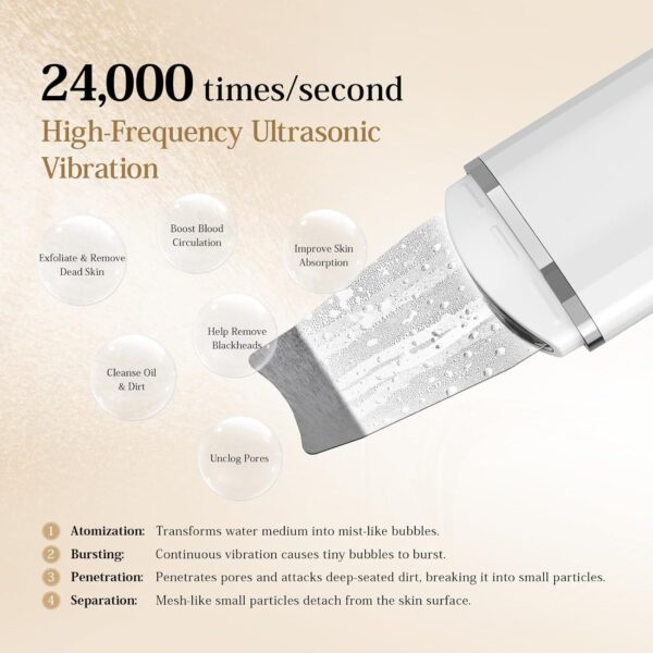Ultraschallpeelinggerät ANLAN Skin Scrubber,Ultraschall-Peeling Weiß - Image 4