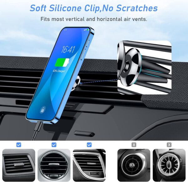 Handyhalterung Auto Lüftung, Universale 360° Magnetisch KFZ Schwarz - Image 5