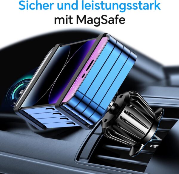 Handyhalterung Auto für Magsafe Autohalterung【20 Starke Magnet】Handy Schwarz - Image 10
