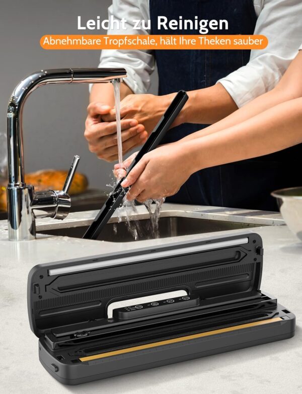 Vakuumiergerät 5 in 1, Vakuumierer sous vide mit Eingebauter cutter, Schwarz - Image 6