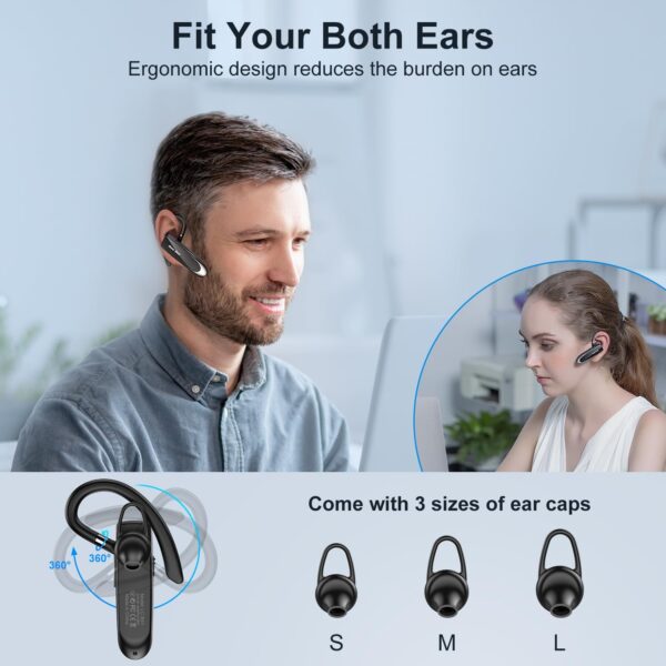 Bluetooth Headset Wireless Freisprech Telefon Bluetooth-Headset mit black - Image 9