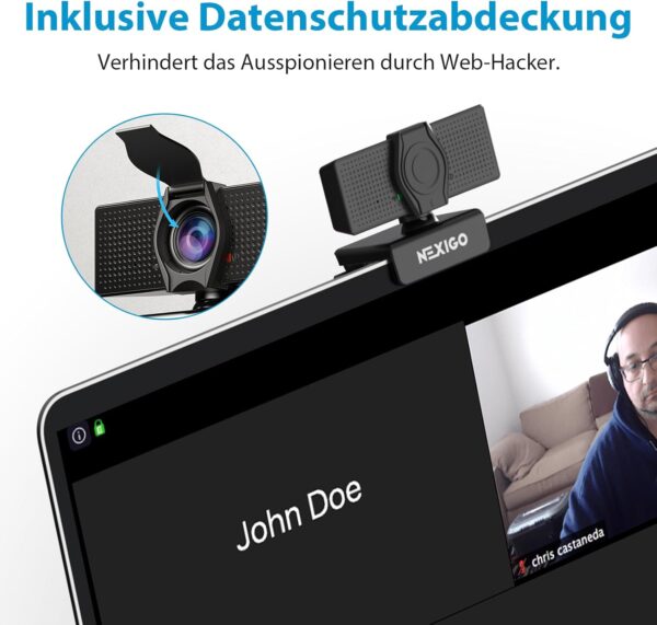 NexiGo N60 1080P Webcam, HD-Webcam mit Mikrofon, Softwaresteuerung und... - Image 3