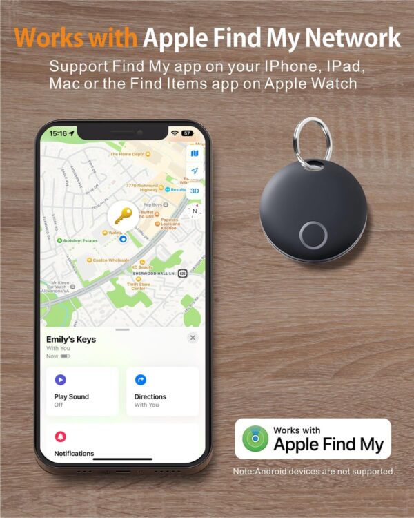 Reyke Smart Tag Pro, Koffer Tracker kompatibel mit Apple Wo 4 Pack, Schwarz - Image 2