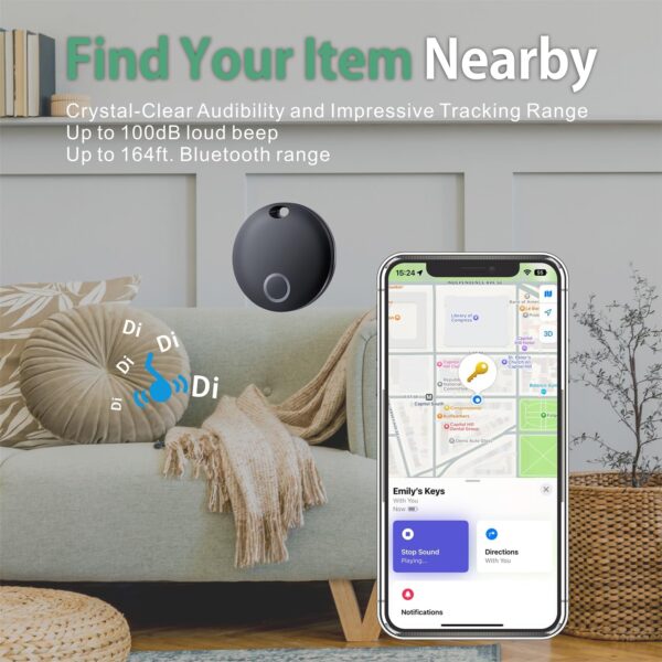 Reyke Smart Tag Pro, Koffer Tracker kompatibel mit Apple Wo 4 Pack, Schwarz - Image 5