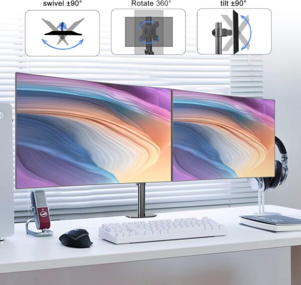 Pholiten Monitor Halterung für 13-27 Zoll LED LCD Bildschirm Large, Schwarz - Image 2