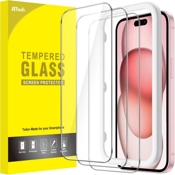 JETech Schutzfolie für iPhone 15 6,1 Zoll, Panzer Schutz 15 Zoll