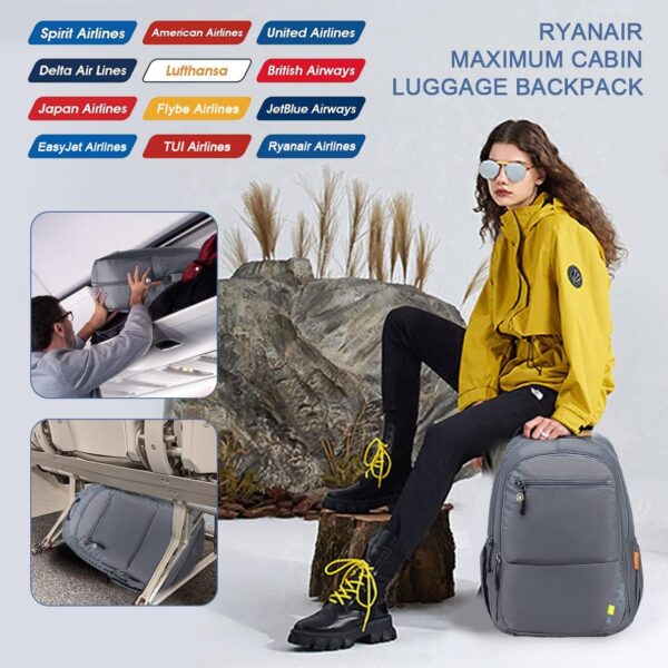 SPAHER Reiserucksack Ryanair Handgepäck 40x20x25cm Laptop Rucksack 15,6 Blau - Image 3