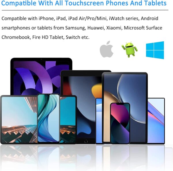 3er Pack Tablet Stift für Alle Tablets, 2 in 1 Touchscreen Stift, Gummi... - Image 5