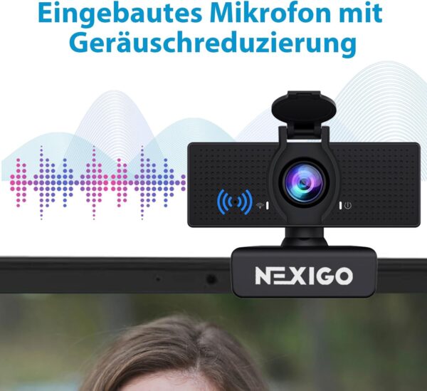 NexiGo N60 1080P Webcam, HD-Webcam mit Mikrofon, Softwaresteuerung und... - Image 4