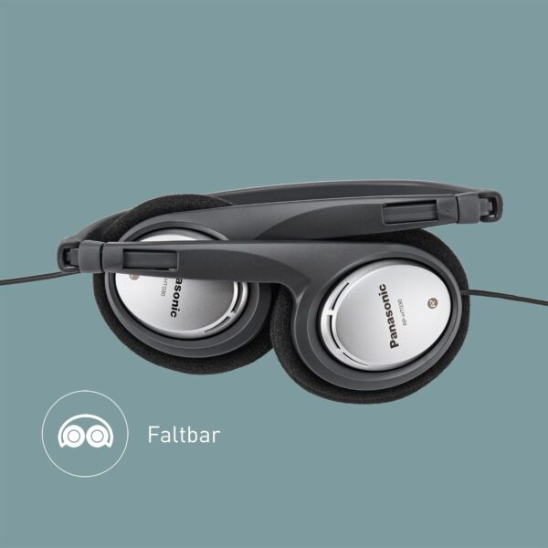 Panasonic HT030 Kabelgebundene ergonomische und faltbare Kopfhörer, Silber - Image 3