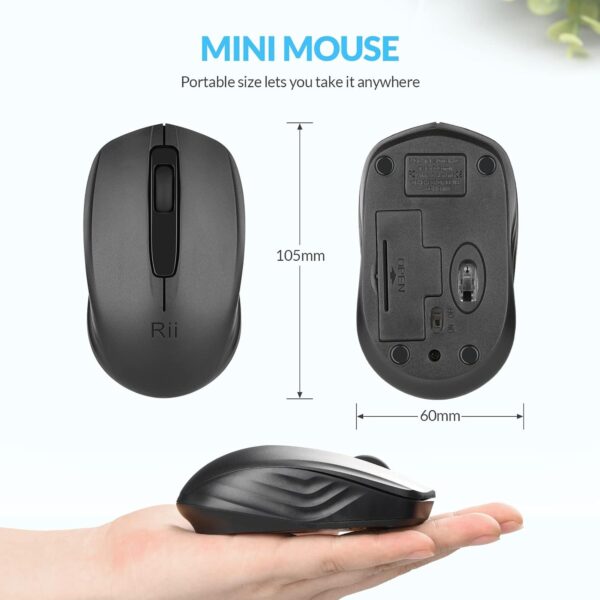 Rii Maus kabellos, 2.4G Funkmaus mit USB Empfänger(befindet Sich im Akkufach... - Image 7