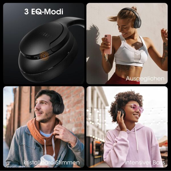 DOQAUS Bluetooth Kopfhörer Over-Ear,90 Std Kabellos Schwarz - Image 3