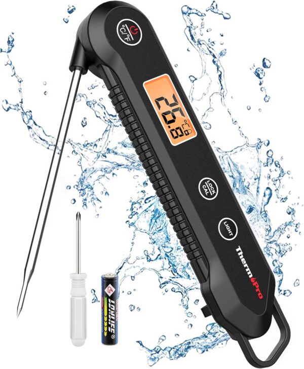 ThermoPro TP03H IPX6 Wasserdicht Fleischthermometer 0.5°C Präzise Schwarz