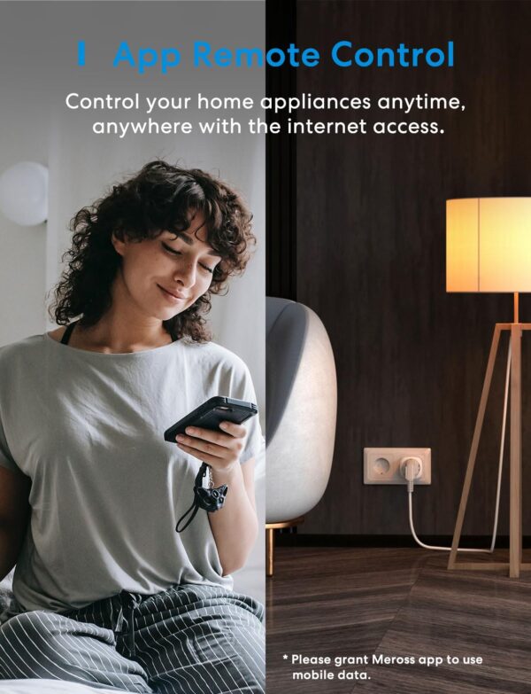 Meross Matter Smart Steckdose mit Stromverbrauch, WLAN 1St. - Image 7