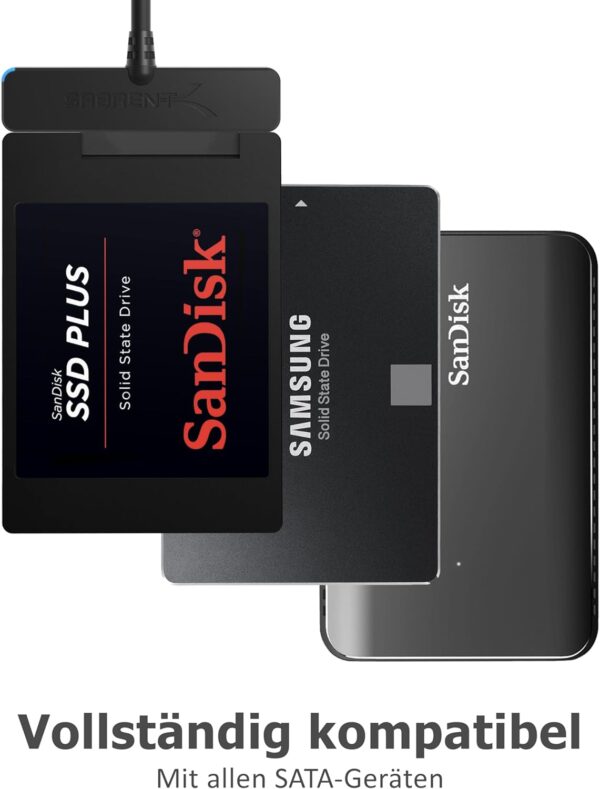 SABRENT SATA USB Adapter SSD HDD 2,5 Zoll Festplattenadapter USB, 5Gbps Data... - Image 4