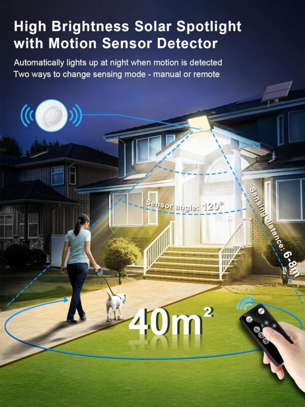 Solarlampen für Außen mit Bewegungsmelder Warmes 2 Stück-Warmes Licht - Image 3