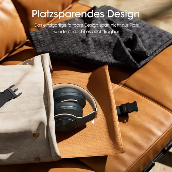 Bluetooth Kopfhörer Over Ear, Bis zu 90 Std Kabellose Asphaltgrau - Image 6