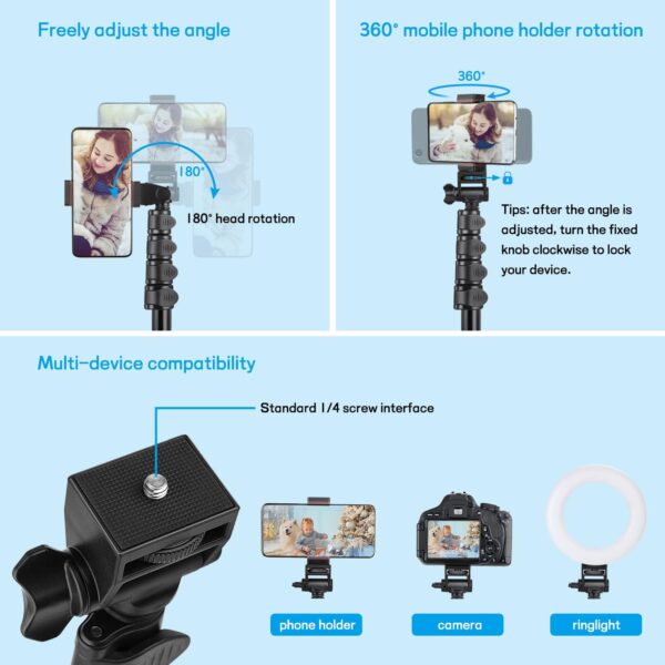 Victiv Handy Stativ Ständer, 172cm Smartphone Stative, Tripod für - Image 4