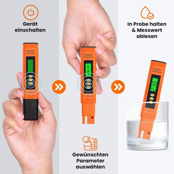 Mikrosiemens Messgerät und PPM Wasser, Wassertester Trinkwasser,... - Image 3