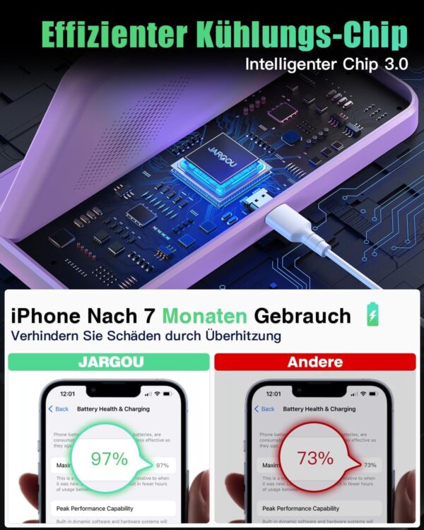 3 in 1 iPhone Ladestation Kabelloses Ladegerät für Apple, Wireless Lila - Image 4