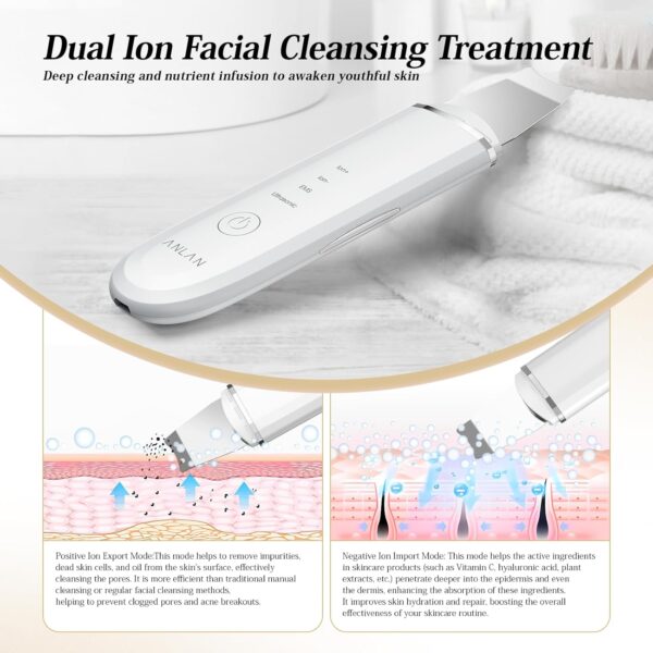 Ultraschallpeelinggerät ANLAN Skin Scrubber,Ultraschall-Peeling Weiß - Image 6