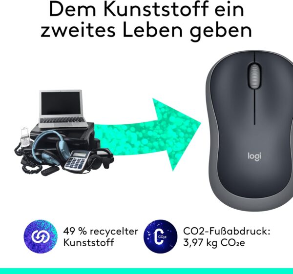 Logitech M185 Kabellose Maus, 2,4 GHz mit USB-Nano-Empfänger, 12 Monate... - Image 4