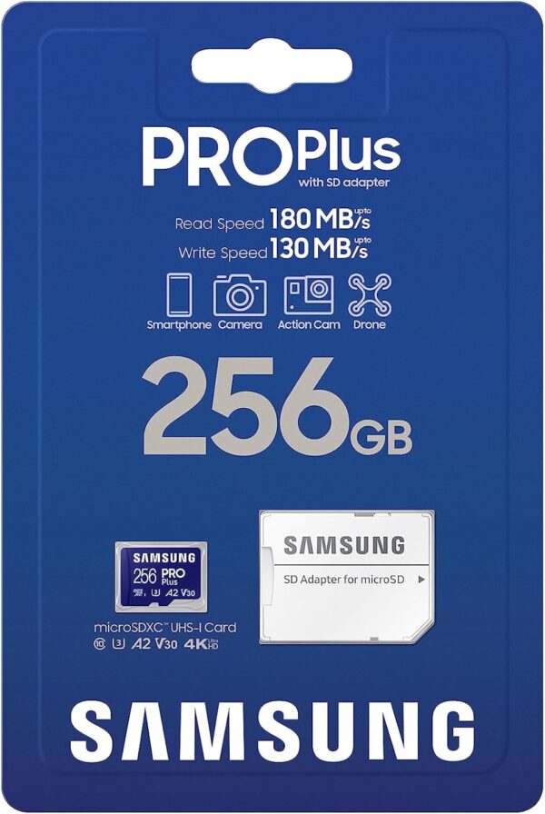 Samsung PRO Plus microSD-Karte + SD-Adapter, 256 GB, Für Mobile Gaming 256 GB - Image 7