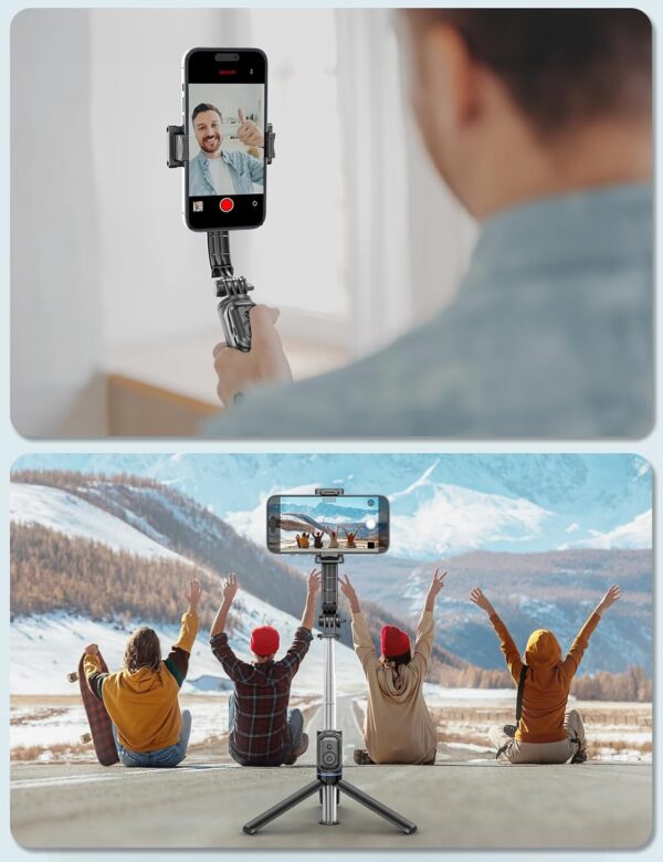 Selfie Stick mit Abnehmbarer Handyhalterung,106 cm Ausziehbares Handy Stativ... - Image 6