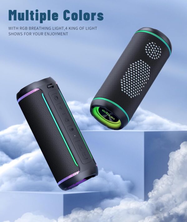 Ortizan Bluetooth Lautsprecher mit Licht, Box Tragbarer Schwarz - Image 7