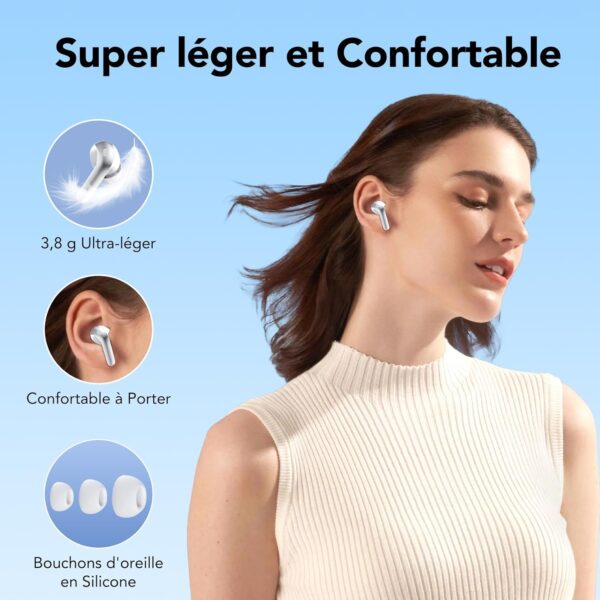 Bluetooth Kopfhörer, In Ear Kopfhörer Kabellos 5.3 mit Weiß - Image 6