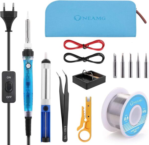 Lötkolben Set, ONEAMG Kit Lötset 60W, Digitale Lötstation 916