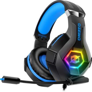 Ozeino Gaming Headset for Xbox Ps4 Ps5 PC, with Microphone Blau