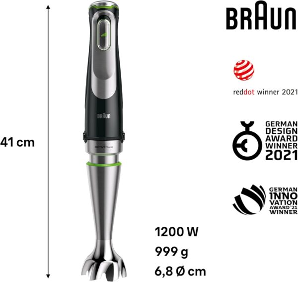 Braun MultiQuick 9 MQ 9187XLI – 5-in-1 Stabmixer mit... - Image 3