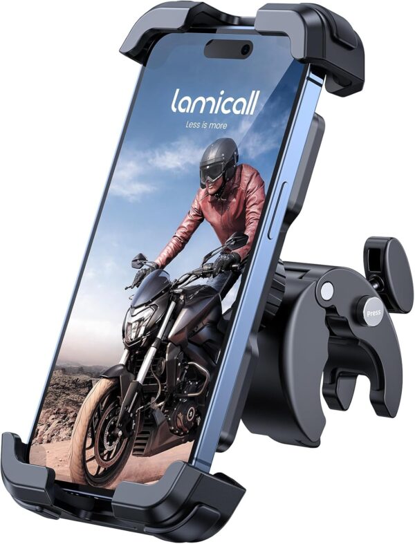 Lamicall Handyhalterung Motorrad, Handyhalter Fahrrad - 2025 Schwarz