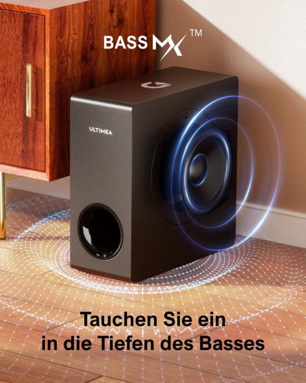 ULTIMEA 4.1-Kanal Soundbar für TV Geräte mit Subwoofer, App, teilbare Schwarz - Image 4