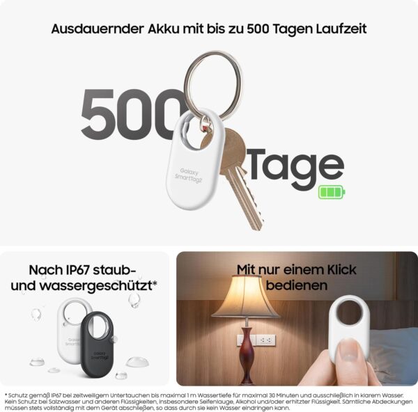 Samsung Galaxy SmartTag2 Bluetooth-Tracker, 1 Stück, Black - Image 4