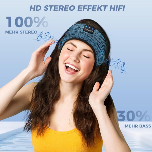Schlafkopfhörer Bluetooth 5.4, Schlaf Stirnband Kopfhörer L, Himmelblau - Image 5