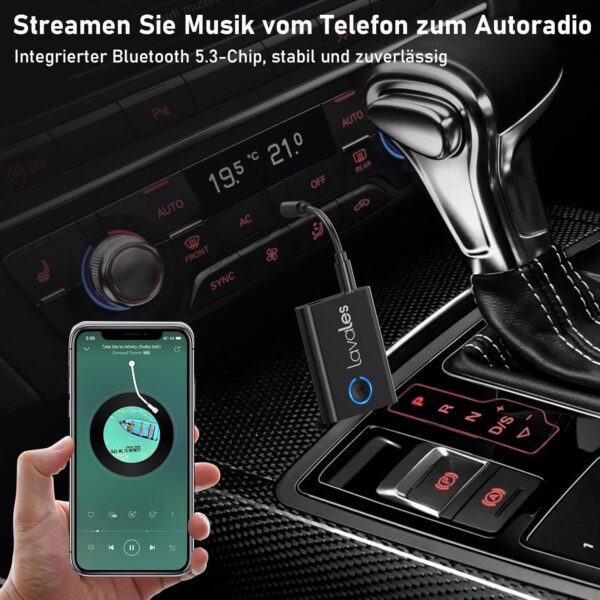 Bluetooth 5.3 Adapter TV Transmitter für Flugzeug auf 2 Kopfhörer, Schwarz - Image 8