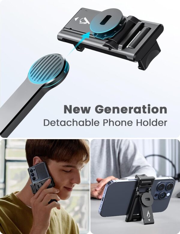 Selfie Stick mit Abnehmbarer Handyhalterung,106 cm Ausziehbares Handy Stativ... - Image 3