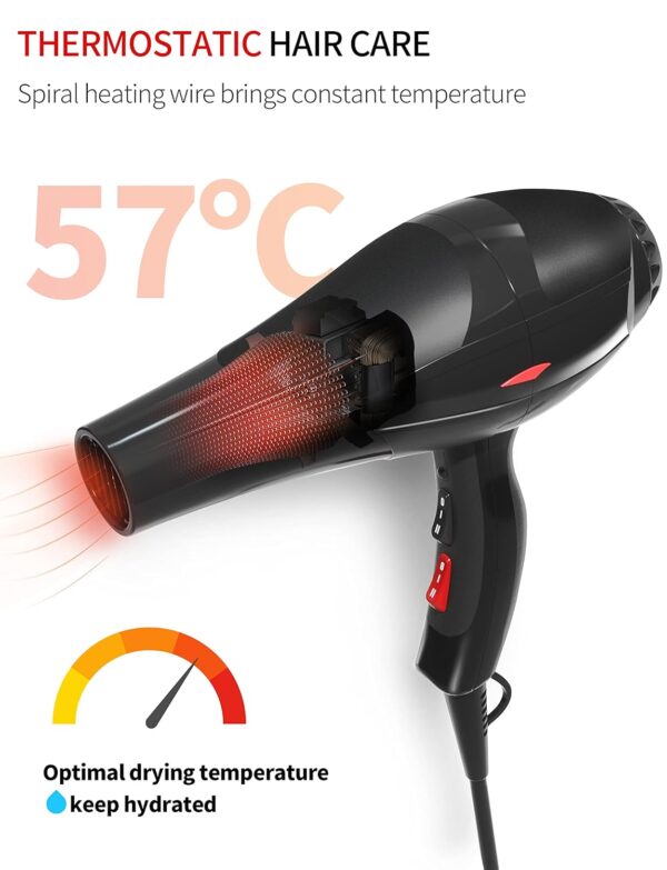 Profi-Fön Ionen Haartrockner 3500W, Blaues Licht Ionenpflege-Schonendes... - Image 3