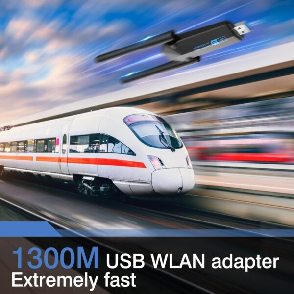 USB WLAN Stick, ElecMoga 1300Mbps 3.0 Adapter 2.4GHz/5.8GHz LWIFI - Image 9