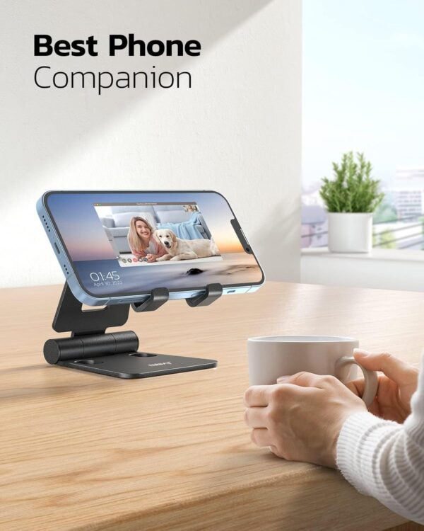 Verstellbar Handy Ständer Tisch, Faltbarer Halterung A-Schwarz - Image 7