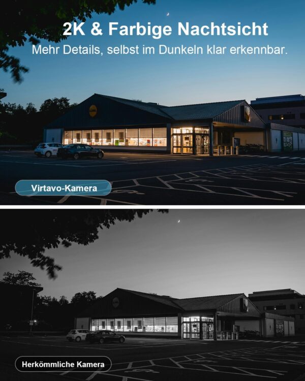virtavo 2K Überwachungskamera Aussen Akku Kamera Überwachung WLAN... - Image 3