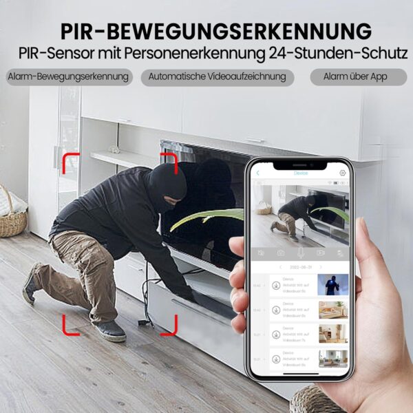 javiscam Mini Überwachungskamera,2K Überwachungskamera,Kamera Überwachung... - Image 3