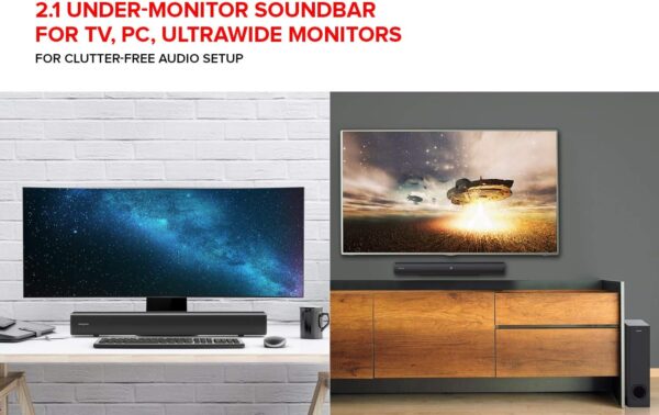 CREATIVE Stage 2.1 Kanal Soundbar mit Subwoofer für TV, Computer und... - Image 2
